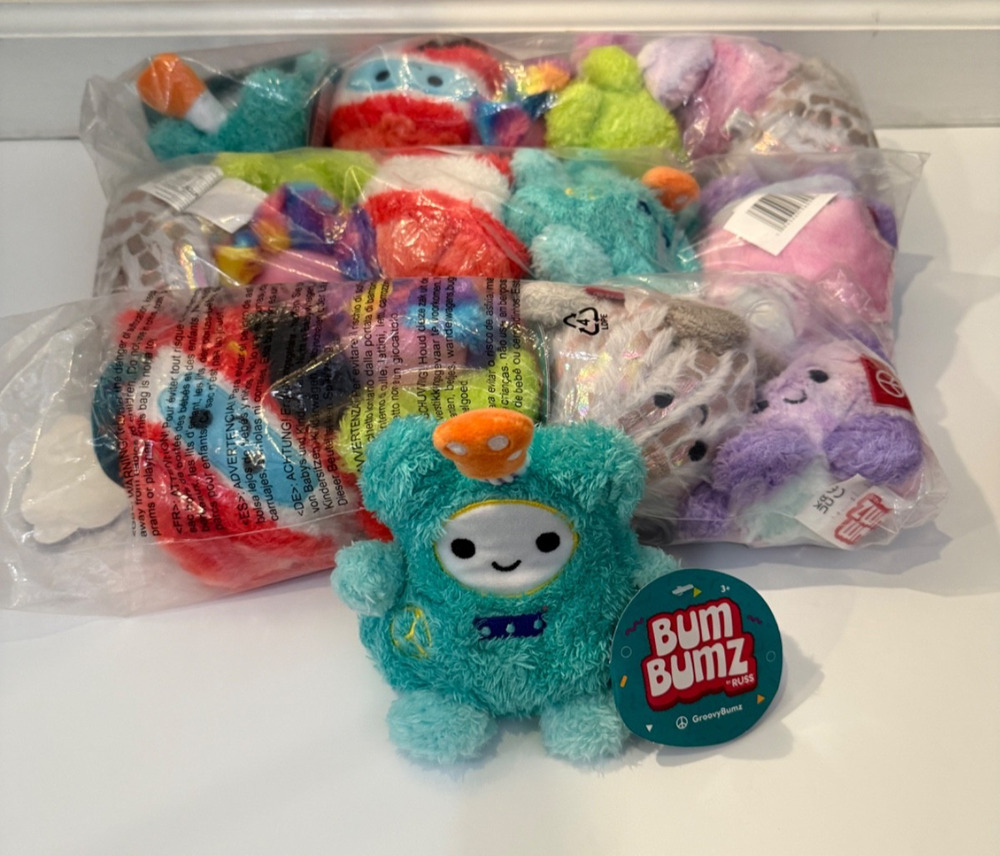 🧸 Lot of 15 Bum Bumz Plush GroovyBumz Stuffed Animals NEW w/ Tags